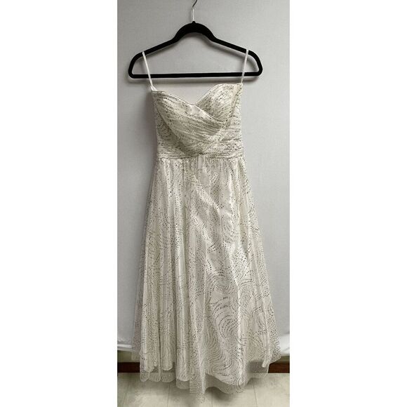 Jump Apparel Womens Strapless Sweetheart Neckline Lace Wedding Dress White 5/6 - Picture 4 of 9
